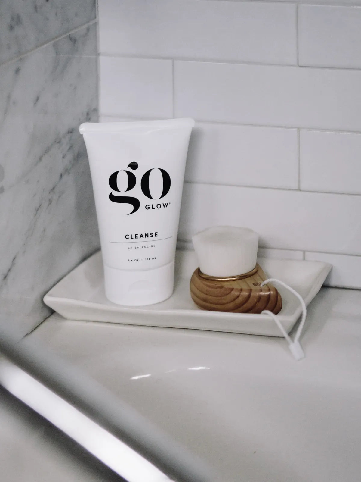 goGLOW Cleanse in shower